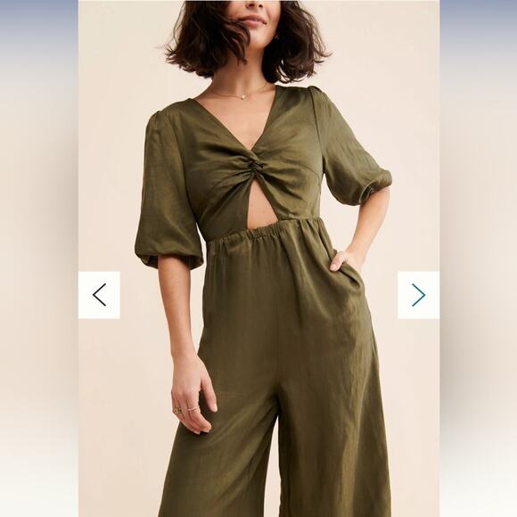 Anthropologie Aida jumpsuit in moss green - Picture 2 of 7